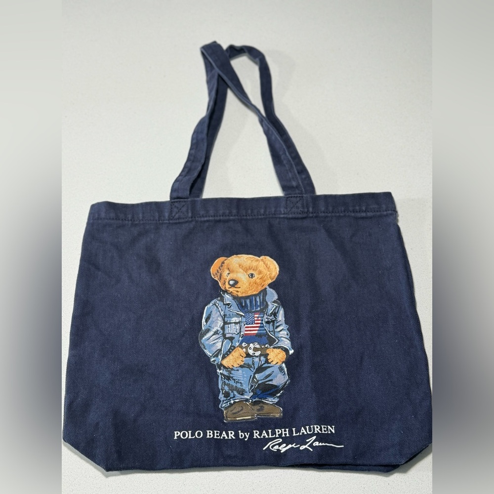 Polo Bear Denim Bear Tote Bag